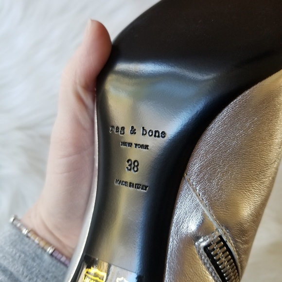 NEW Rag & Bone Beha Bootie Metallic Silver 8 & 9 - Picture 6 of 8